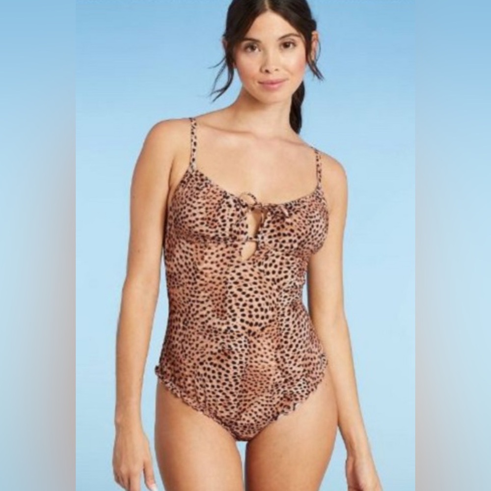Shade & Shore Brown and Black One Piece Swimsuit